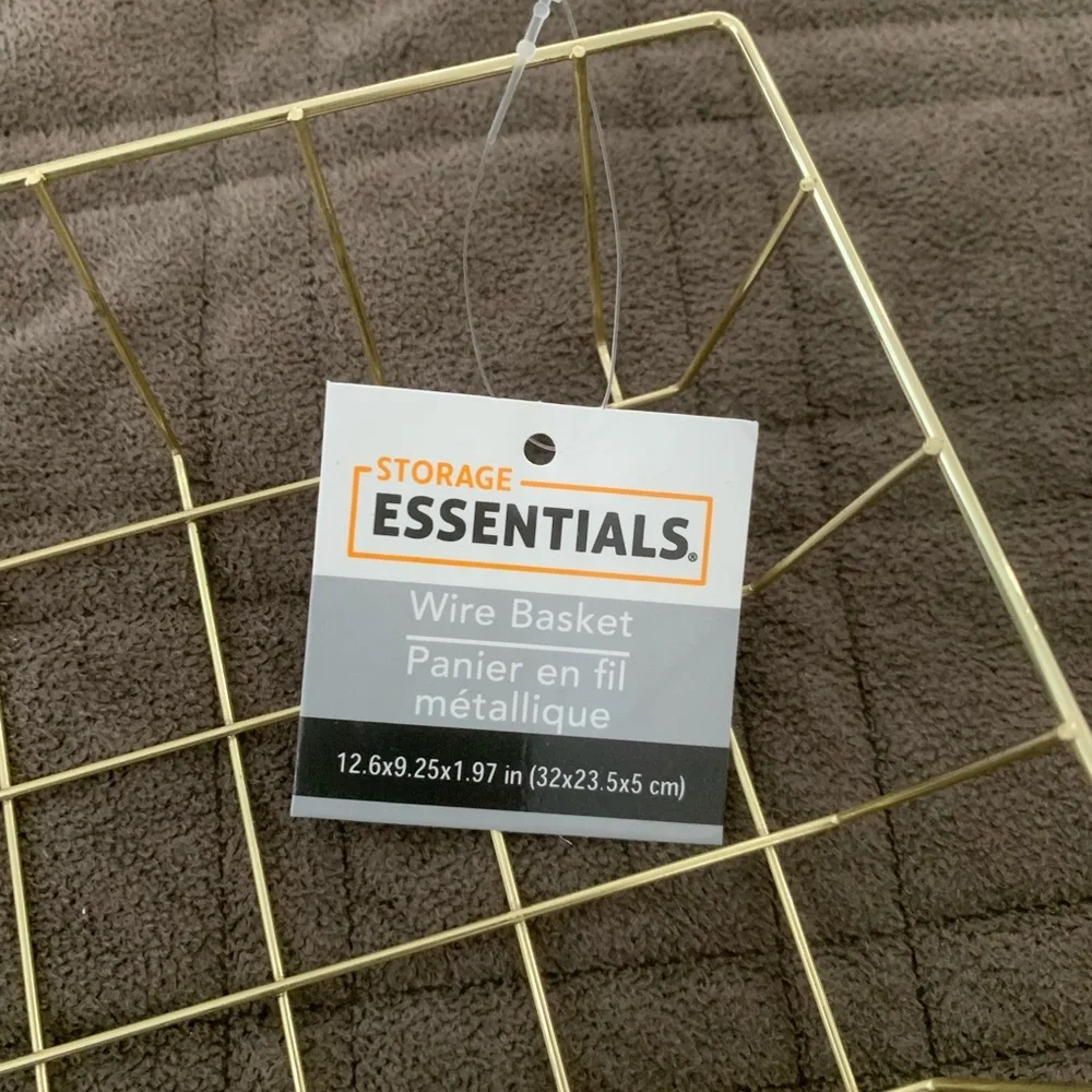 NWT Gold Wire Storage Basket